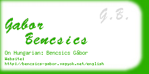 gabor bencsics business card
